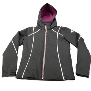 Descente Women's Bree Ski Hooded Insulated Jacket Size US 4  Black
